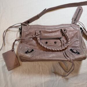 City Cargo leather crossbody bag embellished black stud textured-leather tote